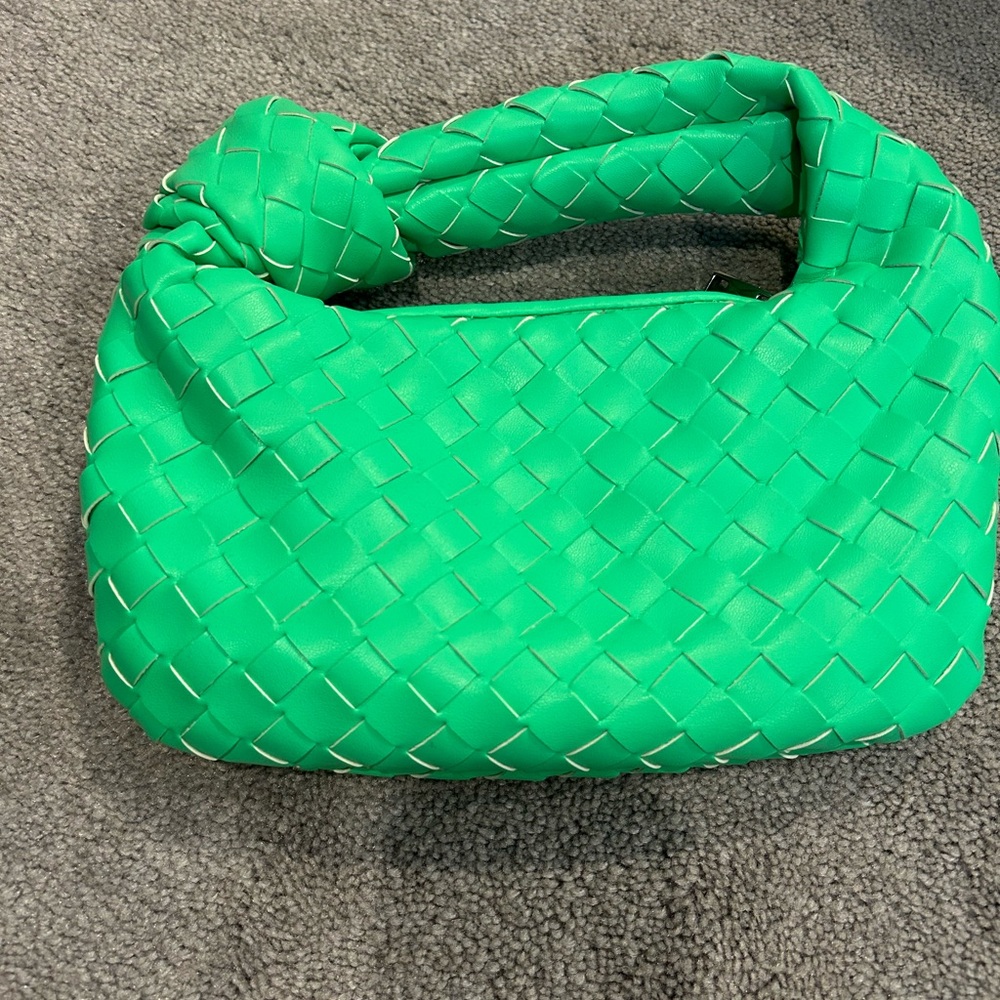 Green Woven Handbag- small